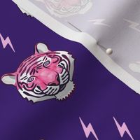 tiger with bolts (pink on purple)
