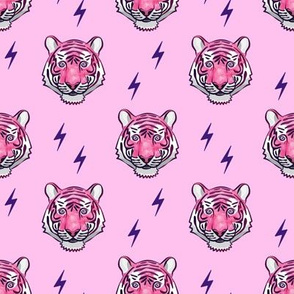 tiger with bolts (pink on pink)