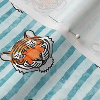tiger on stripes (light blue)