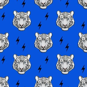 white tiger - blue with bolts