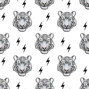 white tiger  with bolts