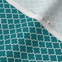 quatrefoil dark teal - small