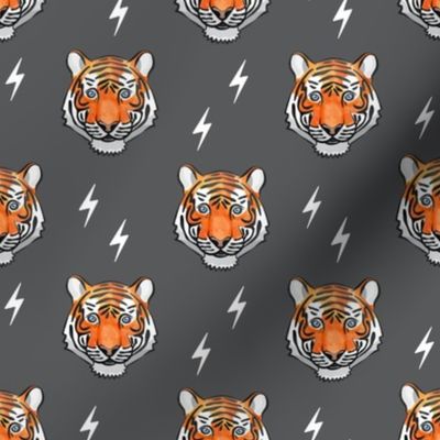 tigers on grey with bolts