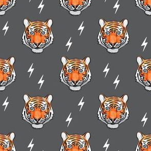 tigers on grey with bolts