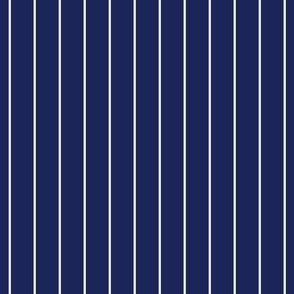 Navy Blue and White Pinstripe