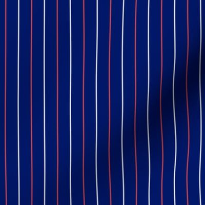 Red and White on Navy Pinstripe