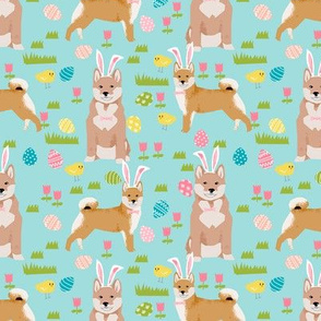 shiba inu spring easter eggs bunny dog breed fabric mint