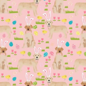 yellow lab easter dog fabric spring easter eggs labrador pink