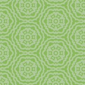 Floral Hex Medallions-Grass-New Shoots-Summer Meadow Palette