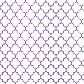 quatrefoil MED amethyst purple on white