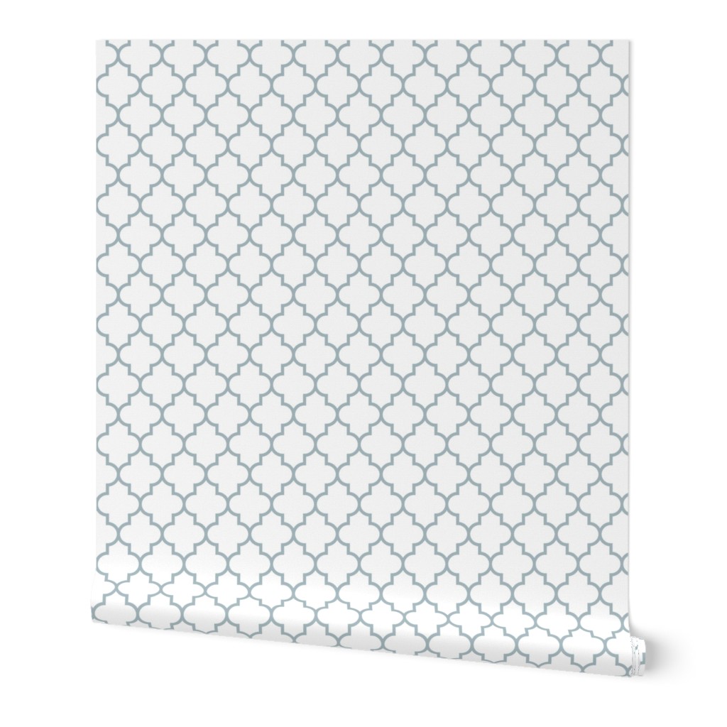 quatrefoil MED slate blue on white