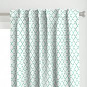 quatrefoil MED sea foam green on white