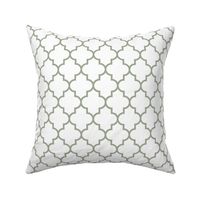 quatrefoil MED sage green on white