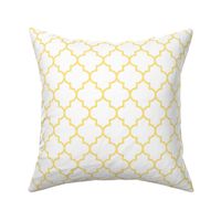 quatrefoil MED sunshine yellow on white