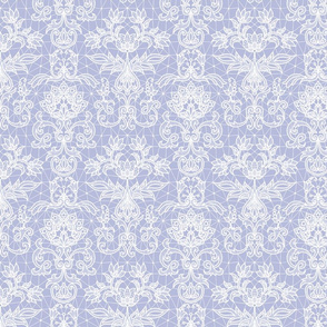 white lace on periwinkle 