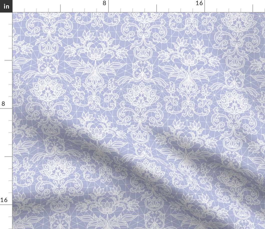 white lace on periwinkle 