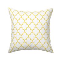 quatrefoil MED butter yellow on white