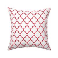 quatrefoil MED bold coral on white