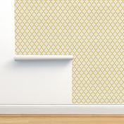 quatrefoil MED mustard yellow on white