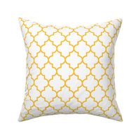 quatrefoil MED golden yellow on white