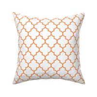 quatrefoil MED tangerine on white