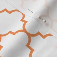 quatrefoil MED tangerine on white