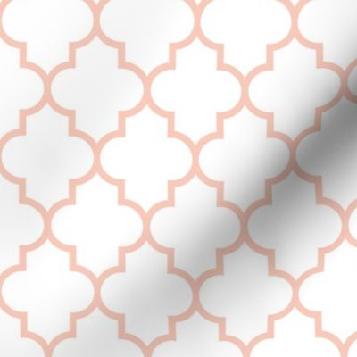 quatrefoil MED blush on white #F9CABA