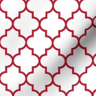 quatrefoil MED red on white