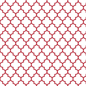 quatrefoil MED red on white