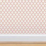 quatrefoil MED peach on white