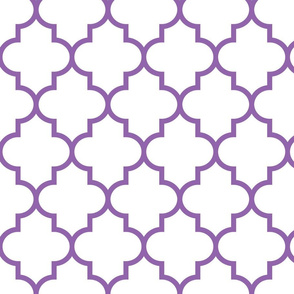 quatrefoil LG amethyst purple on white