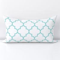 quatrefoil LG light teal on white