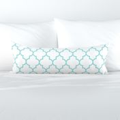 quatrefoil LG light teal on white