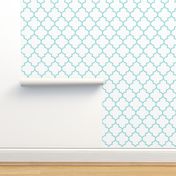 quatrefoil LG light teal on white