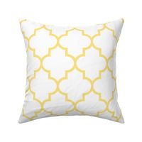 quatrefoil LG sunshine yellow on white