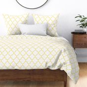 quatrefoil LG sunshine yellow on white