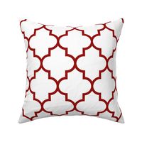 quatrefoil LG dark red on white