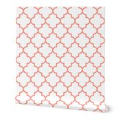 quatrefoil LG peach on white