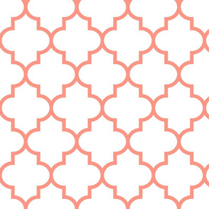 quatrefoil LG peach on white