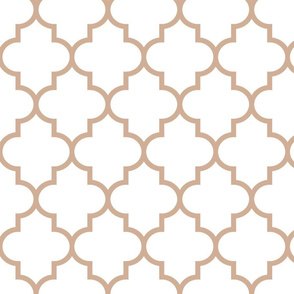 quatrefoil LG toasted nut on white