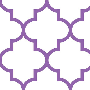 quatrefoil XL amethyst purple on white