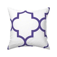 quatrefoil XL purple on white