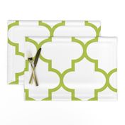 quatrefoil XL lime green on white