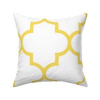 quatrefoil XL butter yellow on white