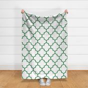 quatrefoil XL kelly green on white