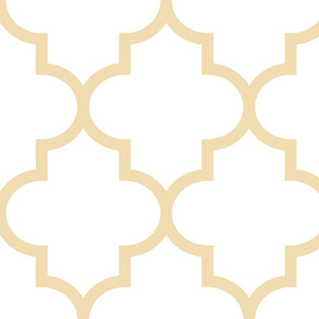 quatrefoil XL creamy banana on white