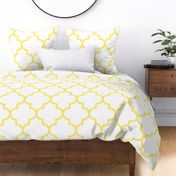 quatrefoil XL lemon yellow on white