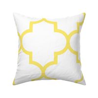 quatrefoil XL lemon yellow on white