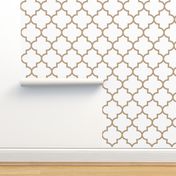 quatrefoil XL tan on white