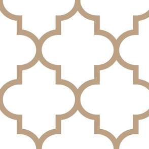 quatrefoil XL tan on white